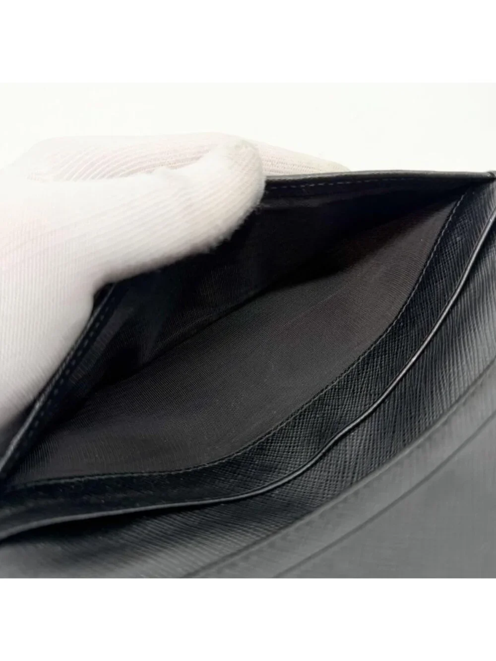 Prada Saffiano Wallet Triangle Logo